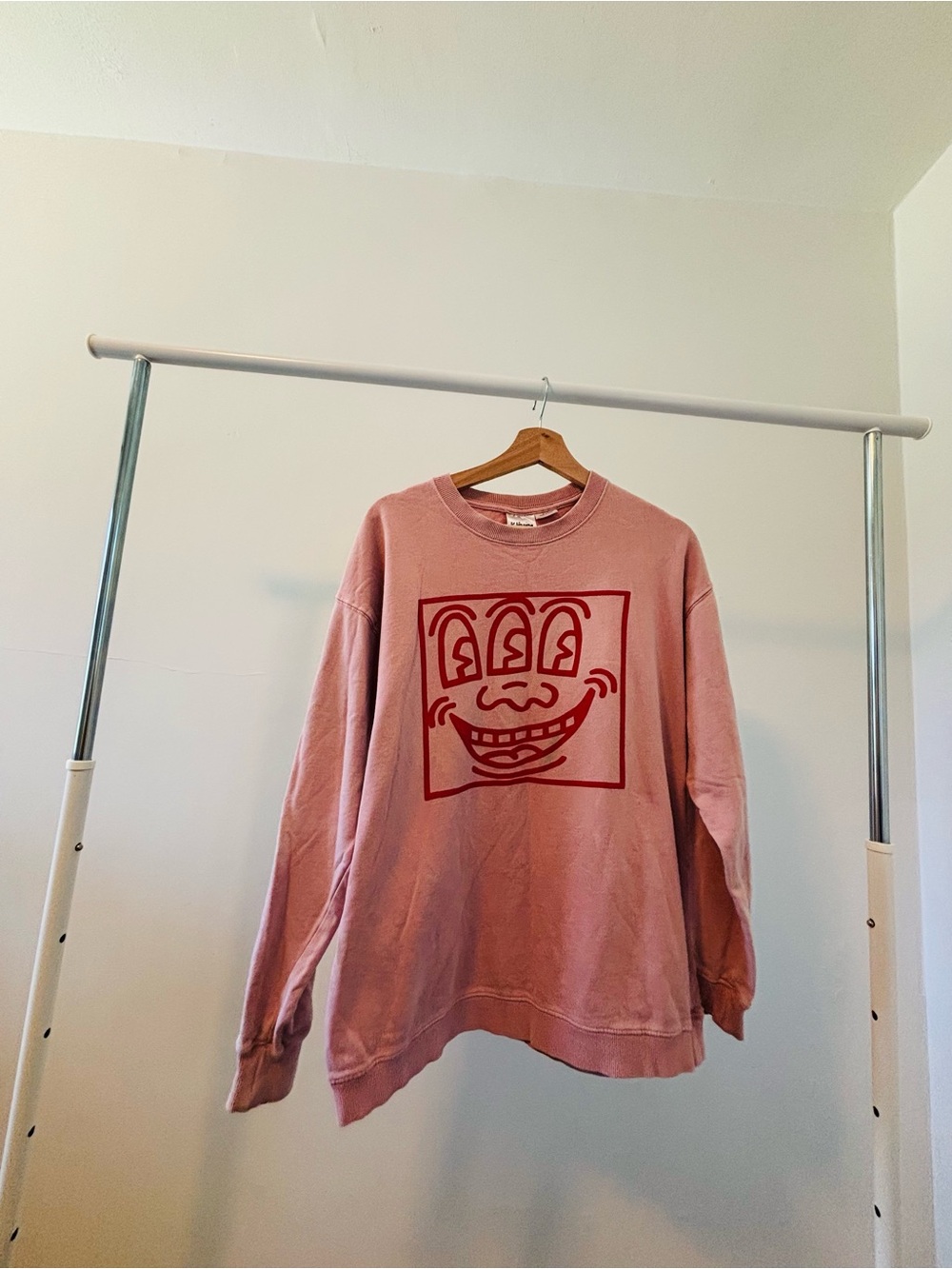 Keith Haring Pink Crewneck Sweatshirt , Size S